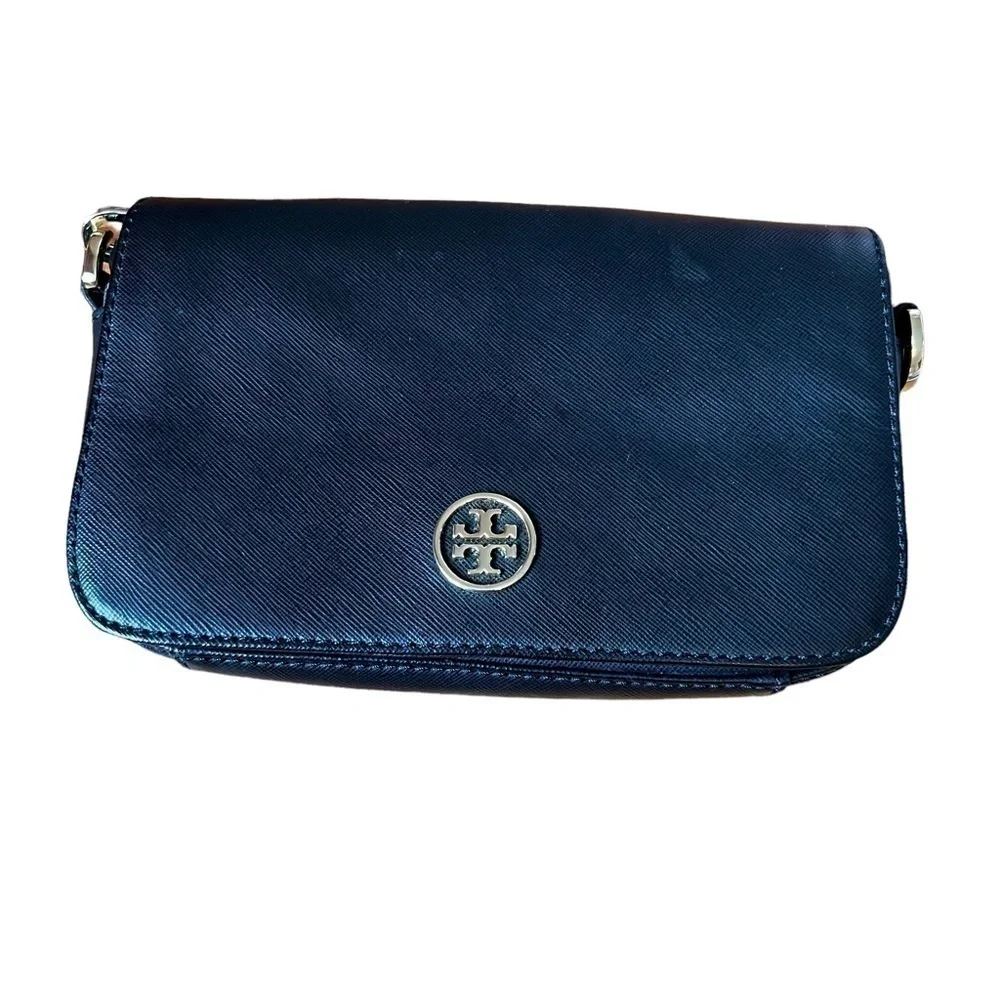 TORY Burch Women Clutch wallet/Crossbody Bag- Gold chain/black leather